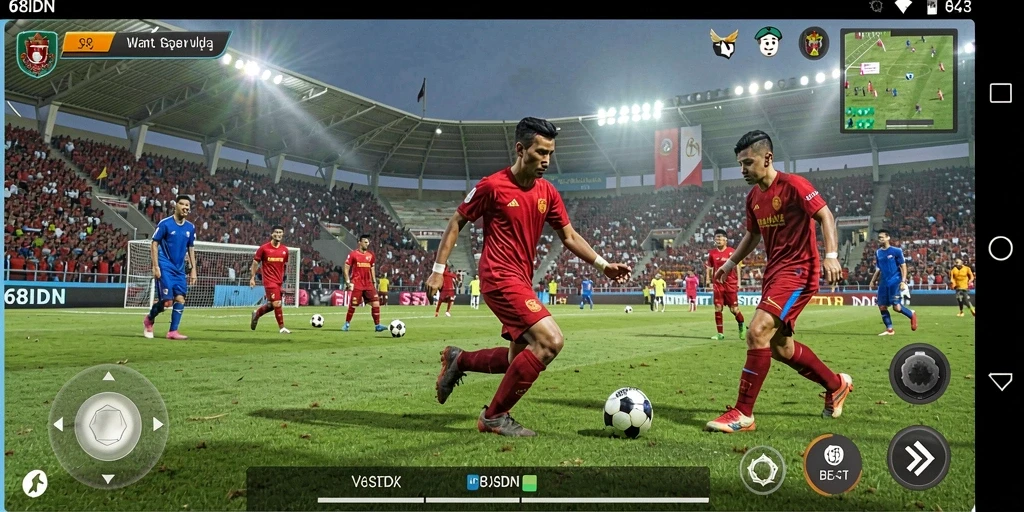Tampilan gameplay 68IDN yang mendebarkan dalam pertandingan sepak bola.
