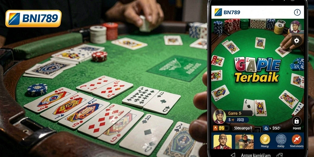 Tampilan permainan Gaple BNI789 yang seru dan interaktif.