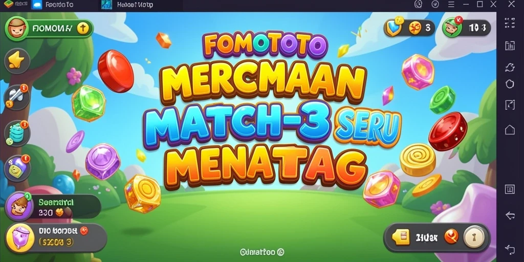 Tangkapan layar FOMOTOTO menunjukkan aksi seru permainan match-3.