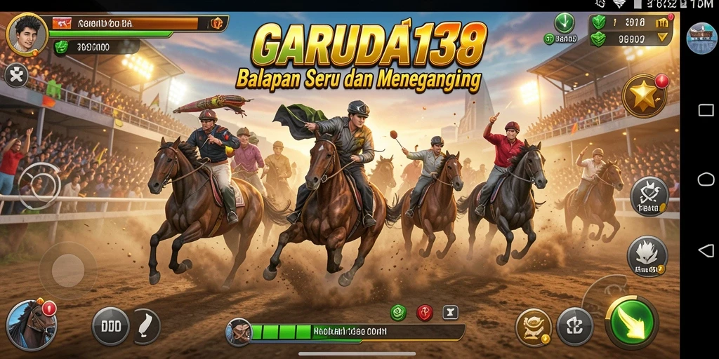 Screenshot GARUDA138 menunjukkan laga balapan mengasyikkan di trek menantang.
