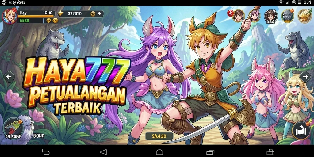 Tampilan gameplay HAYA777 yang menampilkan pertarungan epik dan karakter anime.