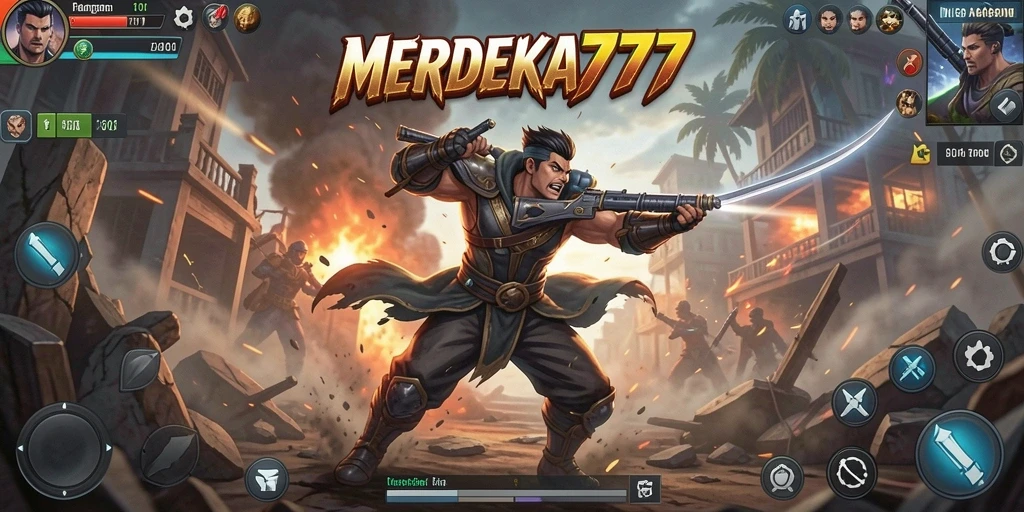 Screenshot gameplay MERDEKA777 menampilkan aksi seru dan karakter dinamis.