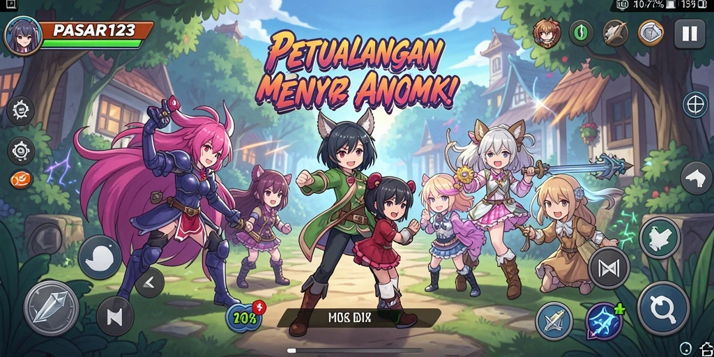 Tampilan gameplay PASAR123 yang menarik dan penuh warna.