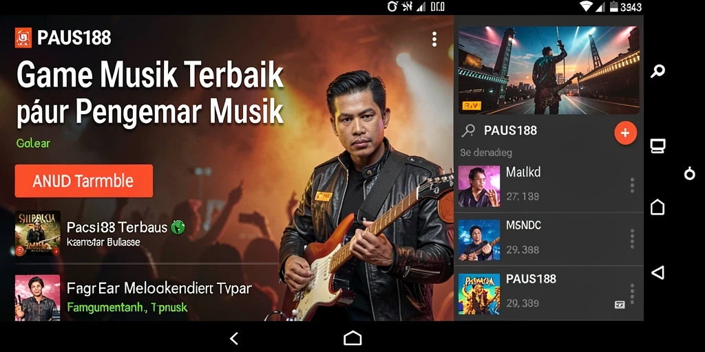 Tampilan utama <strong>PAUS188</strong> saat memainkan lagu musik favorit.