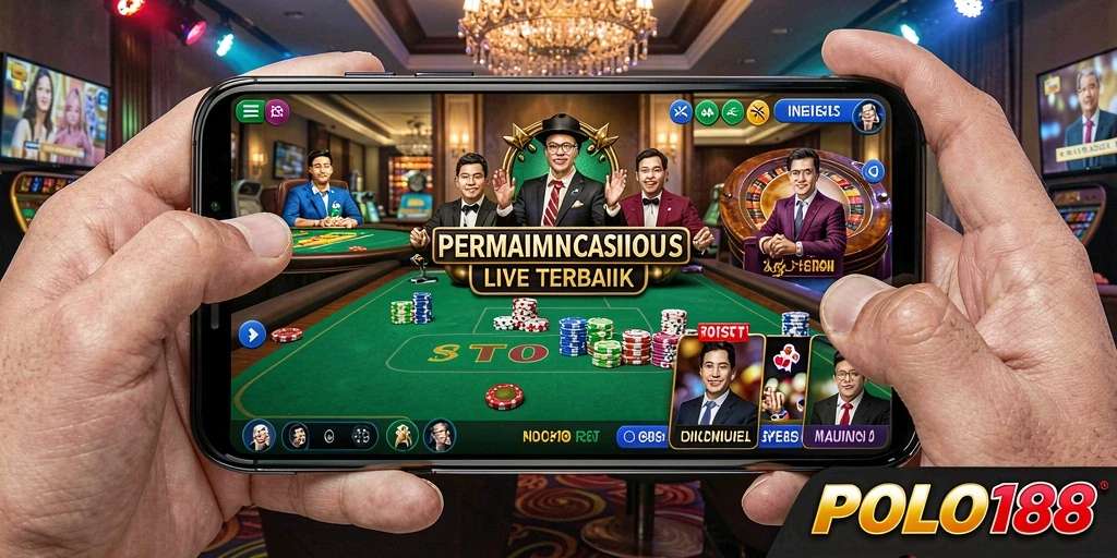 Screenshot gameplay POLO188 dengan dealer langsung.