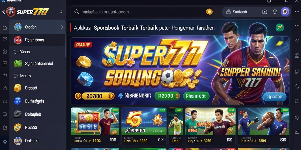 Tampilan screenshot utama SUPER777 saat bertaruh dalam olahraga.