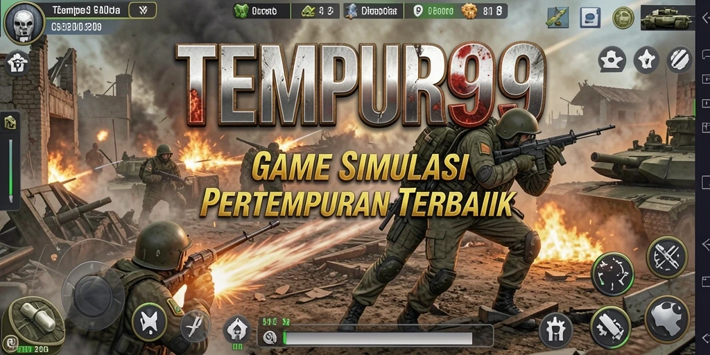 Tampilan gameplay TEMPUR99 dengan pertempuran yang mendebarkan.