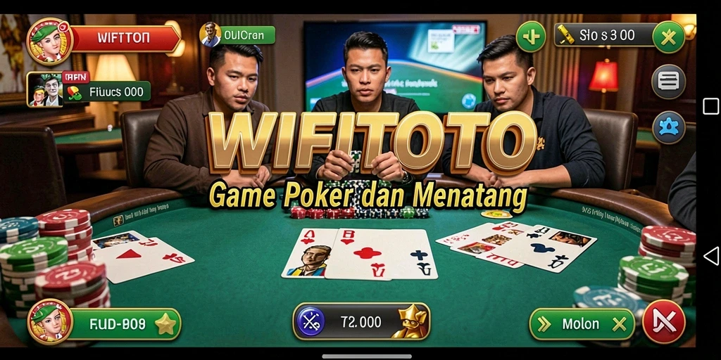 Tampilan permainan poker yang seru dan menegangkan di WIFITOTO.