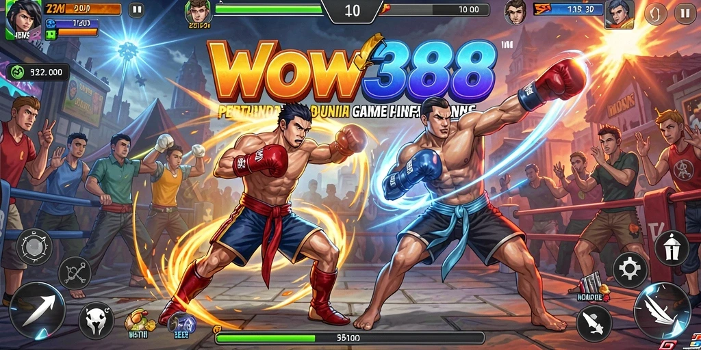 Tampilan seru gameplay WOW388 dengan efek pertarungan yang menakjubkan.